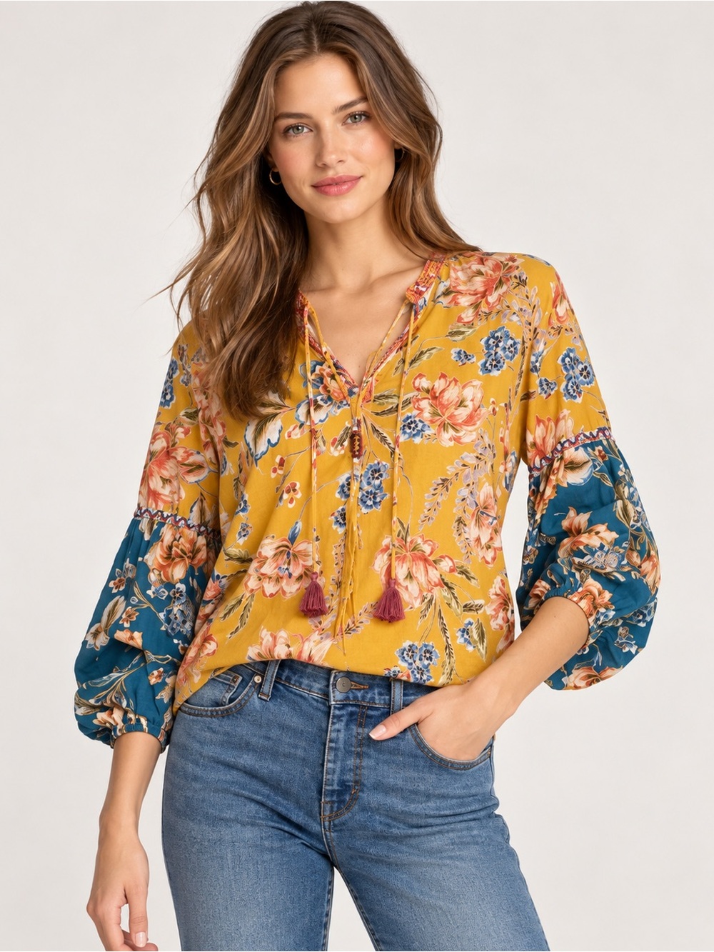 Johnny Was Effortless Peasant cotton Blouse
